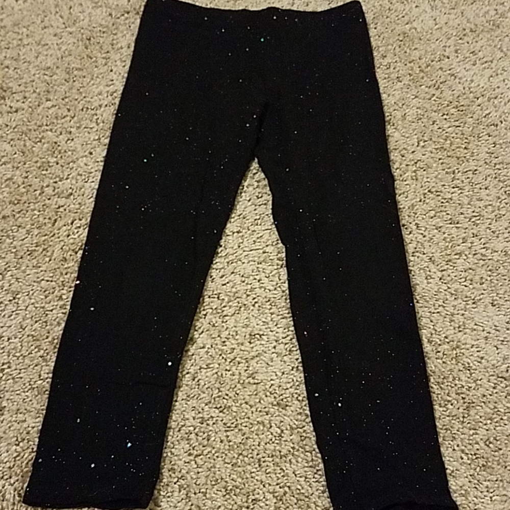 Girls black sparkle leggings